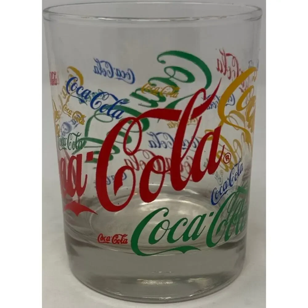 Cola Cola Red Green Yellow Blue Drinking Glass 4
